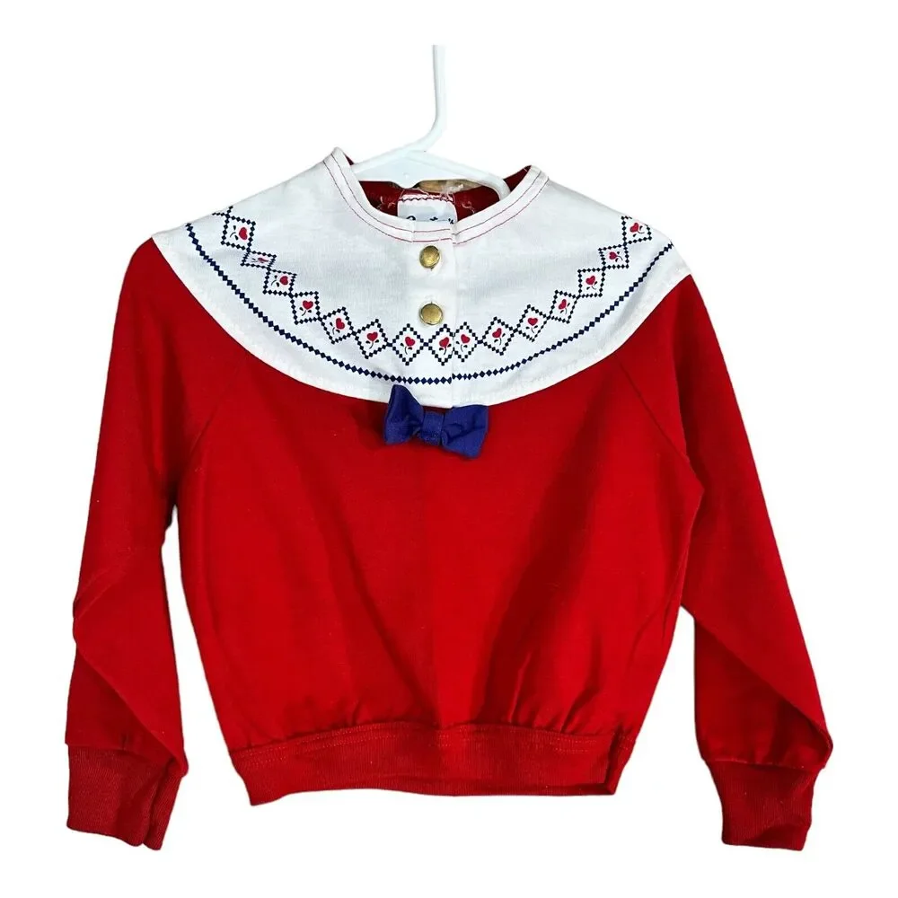 Vintage Carter’s Girls Two Piece Outfit Top Shorts Red TODDLER SIZE 4/4T USA